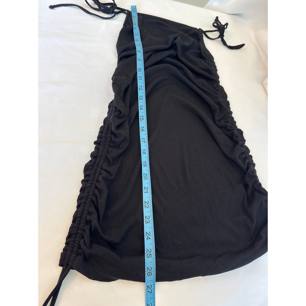 B.B. Dakota Little Black Dress Ruched Mini Adjustable Bodycon Womens Large - Picture 6 of 9